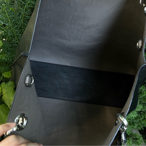 Calvin Klein Convertible Reversible Tote / Crossbody Bag - Black/Taupe - Picture 5 of 6